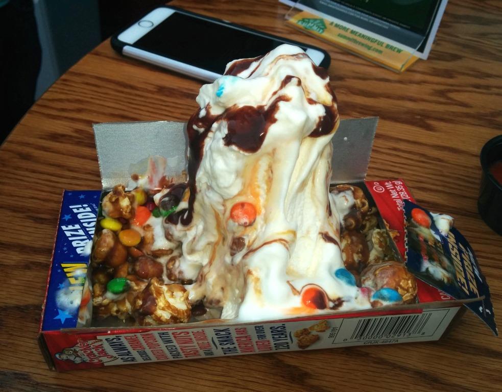 MN SF Cracker Jack Sundae. From i8tonite with Minnesota's Heavy Table Writer Amy Rea & Recipe for Tomato-Poached Eggs