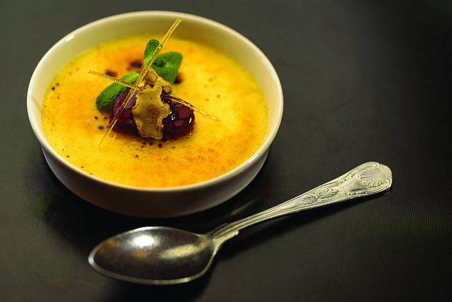 Rhubarb and Ginger Crème Brûlée Recipe by Chef Tim O’Sullivan of Renvyle House in Connemara, Co. Galway. From The New Irish Table: Recipes from Ireland's Top Chefs