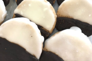 Black and White cookie. From i8tonite: One New York Woman's Food Allergies Became an Award-Winning Bakery
